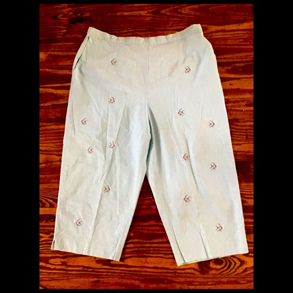 Alfred Dunner Blue with Embroidered Fish Pants-22W - Picture 2 of 6